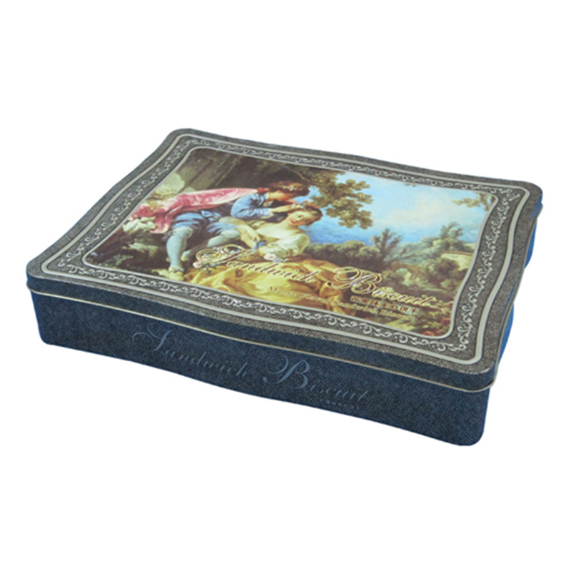 Colorful Food Grade Biscuit Custom Christmas Cookie Tin Box