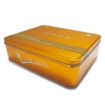 Silver Square Rectangular Biscuit Tin Box