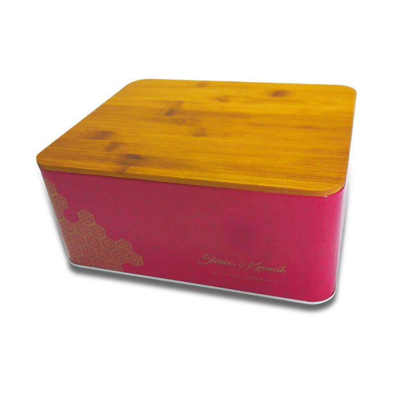 Silver Square Rectangular Biscuit Tin Box