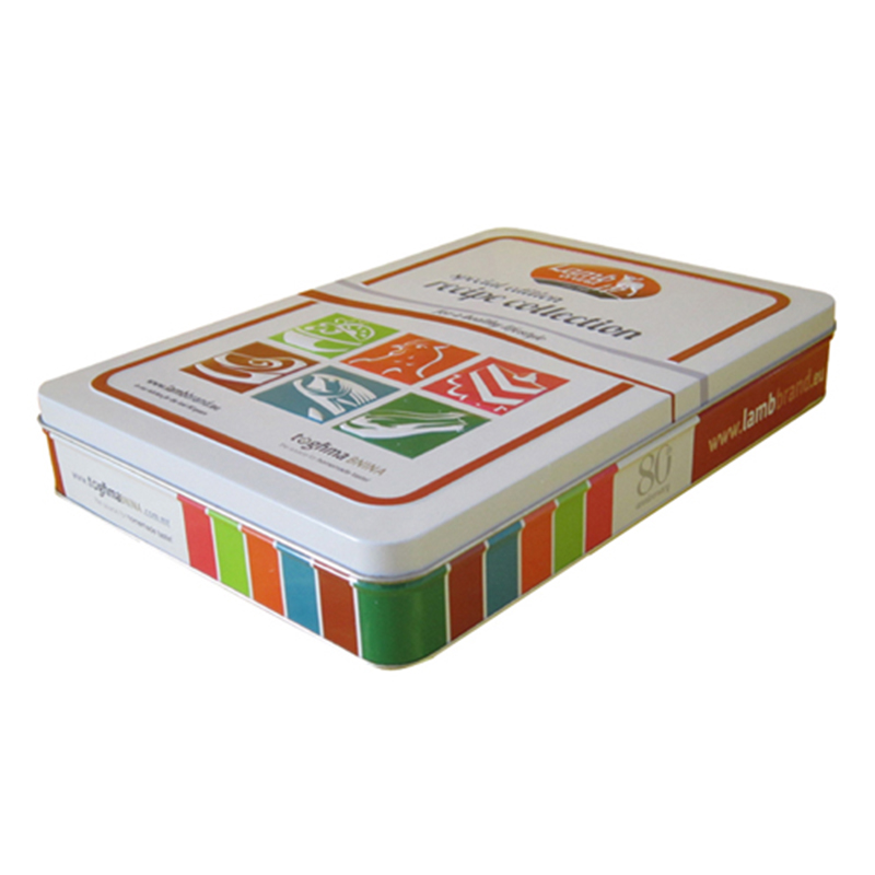 Silver Square Rectangular Biscuit Tin Box