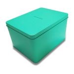 Square biscuit tin box, rectangular colored tin box